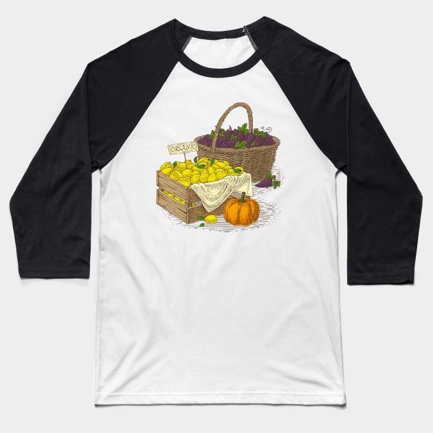 Autumn Harvest Baseball T-Shirt by deepfuze